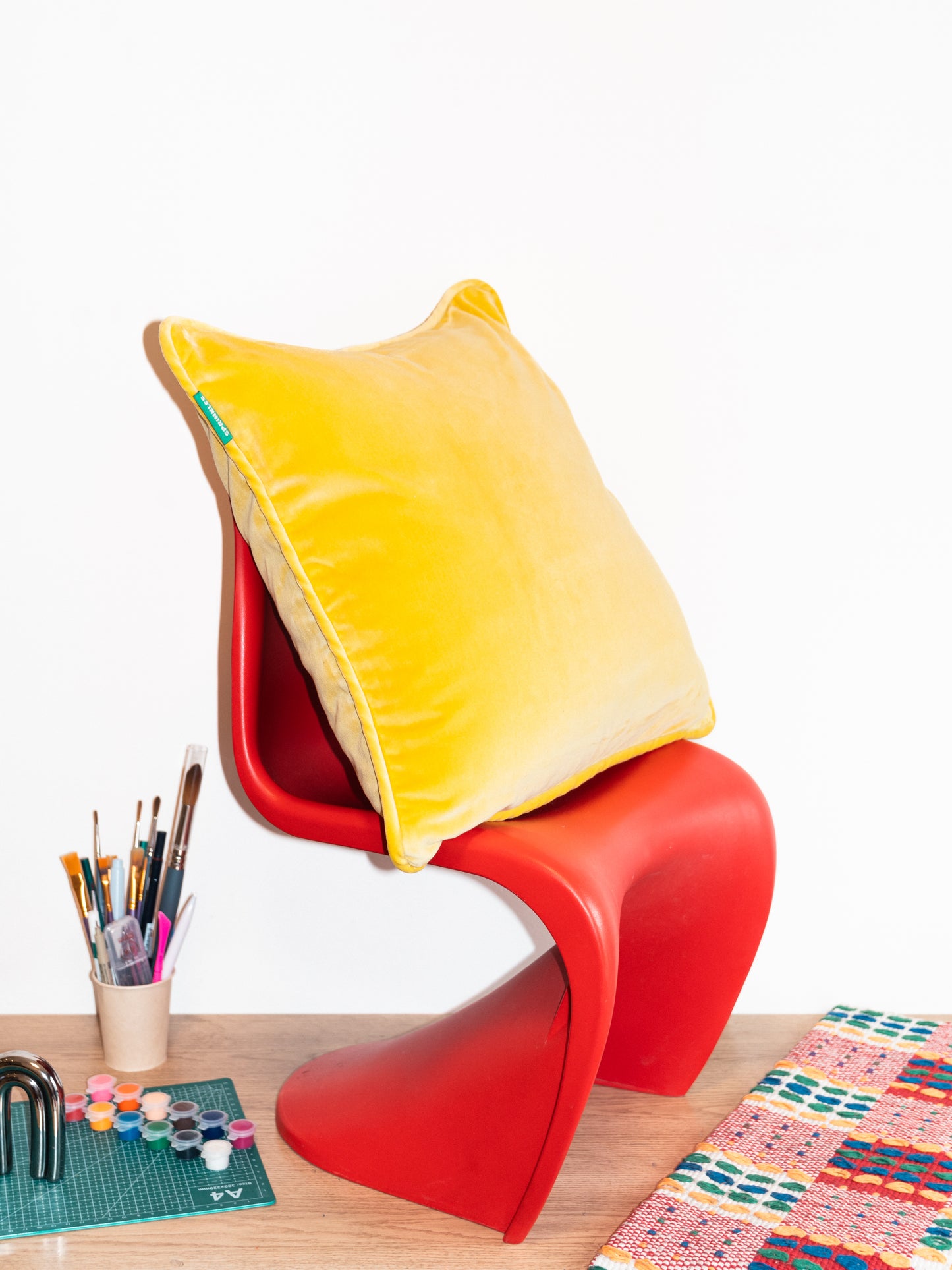 Velvet Cushion - Lemon Sorbet