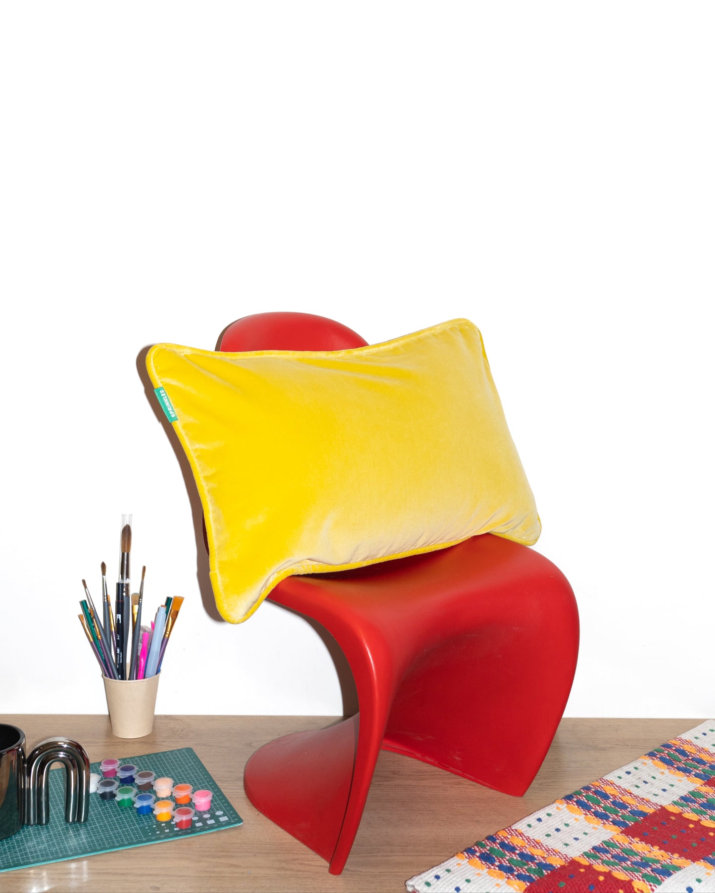 Velvet Cushion - Lemon Sorbet