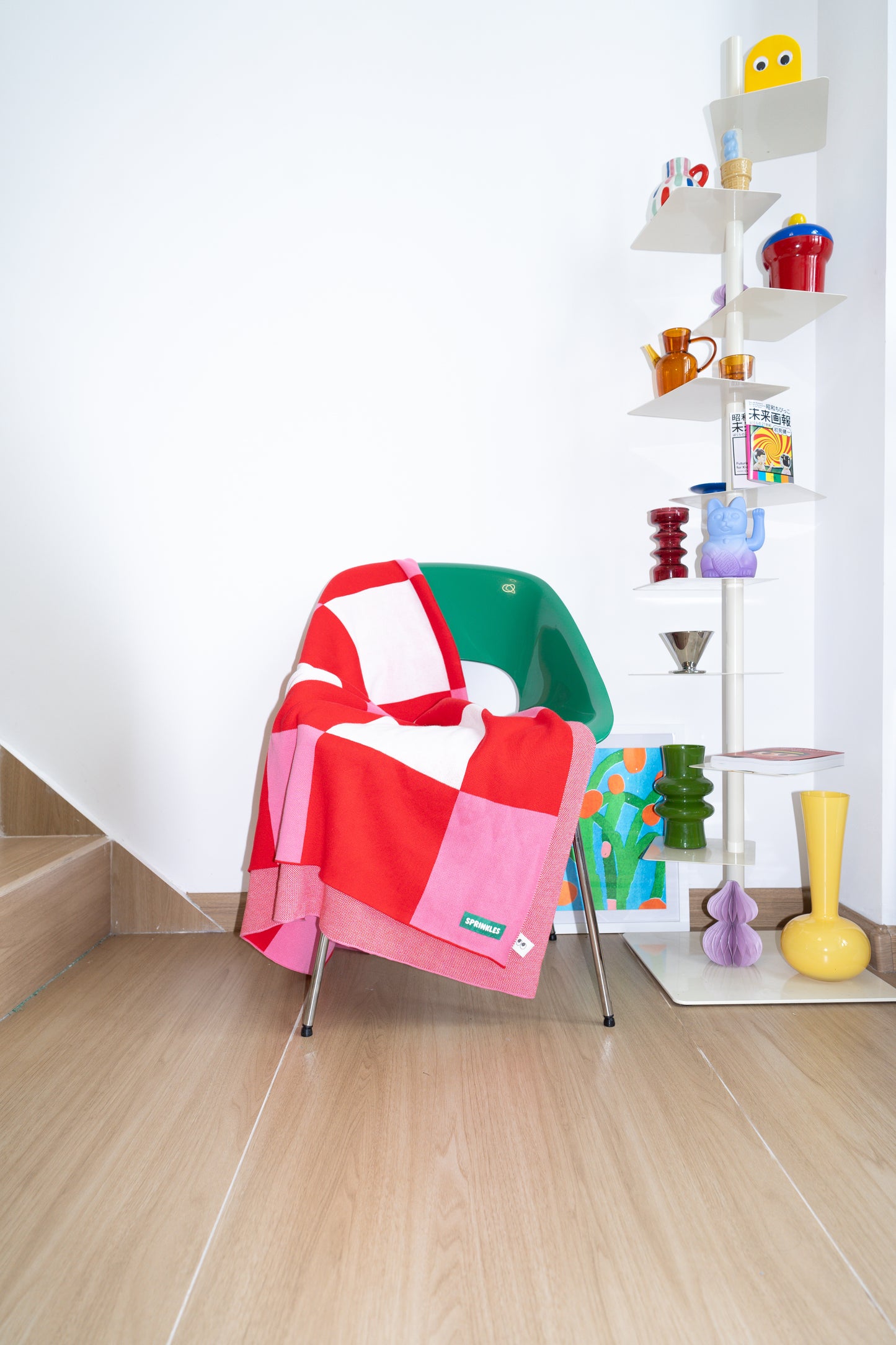Knitted Blanket - Cherry