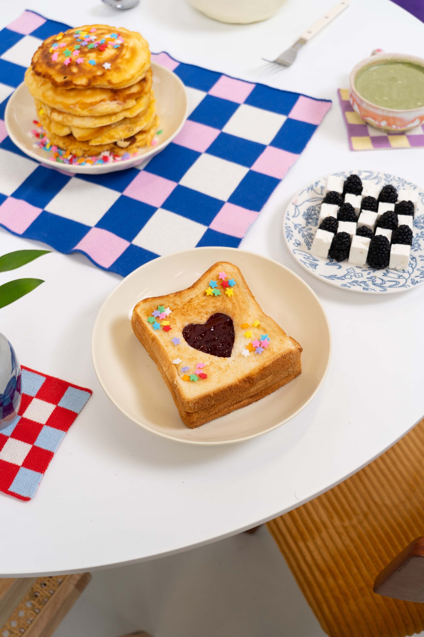Waffle Placemats Blue / Pink