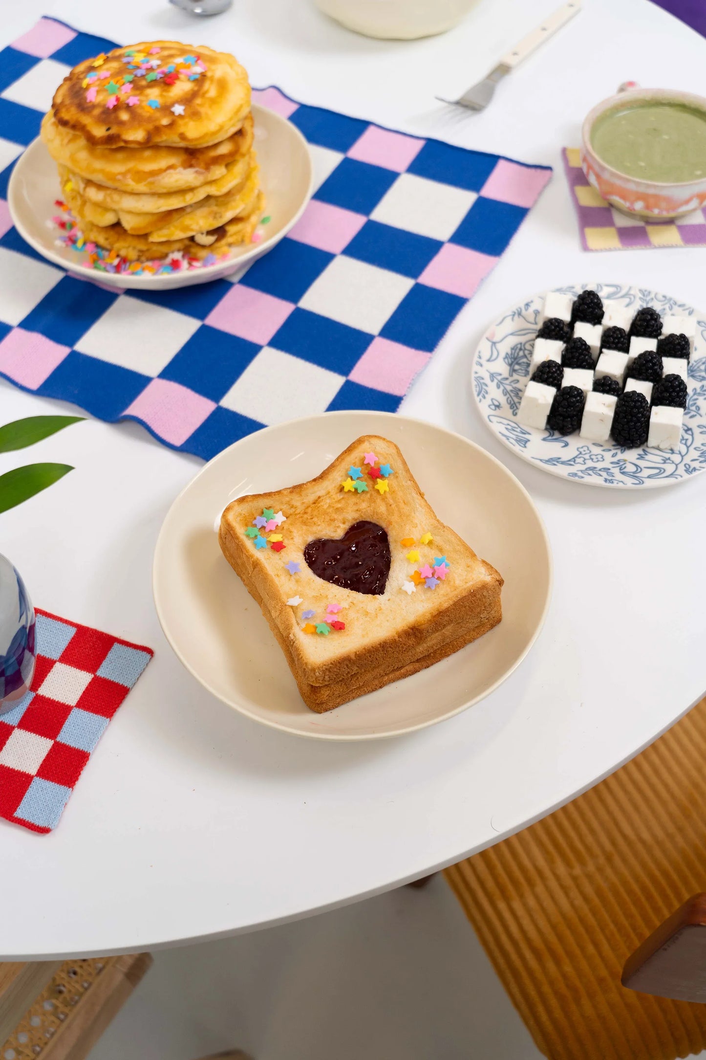 Waffle Placemats Blue / Pink