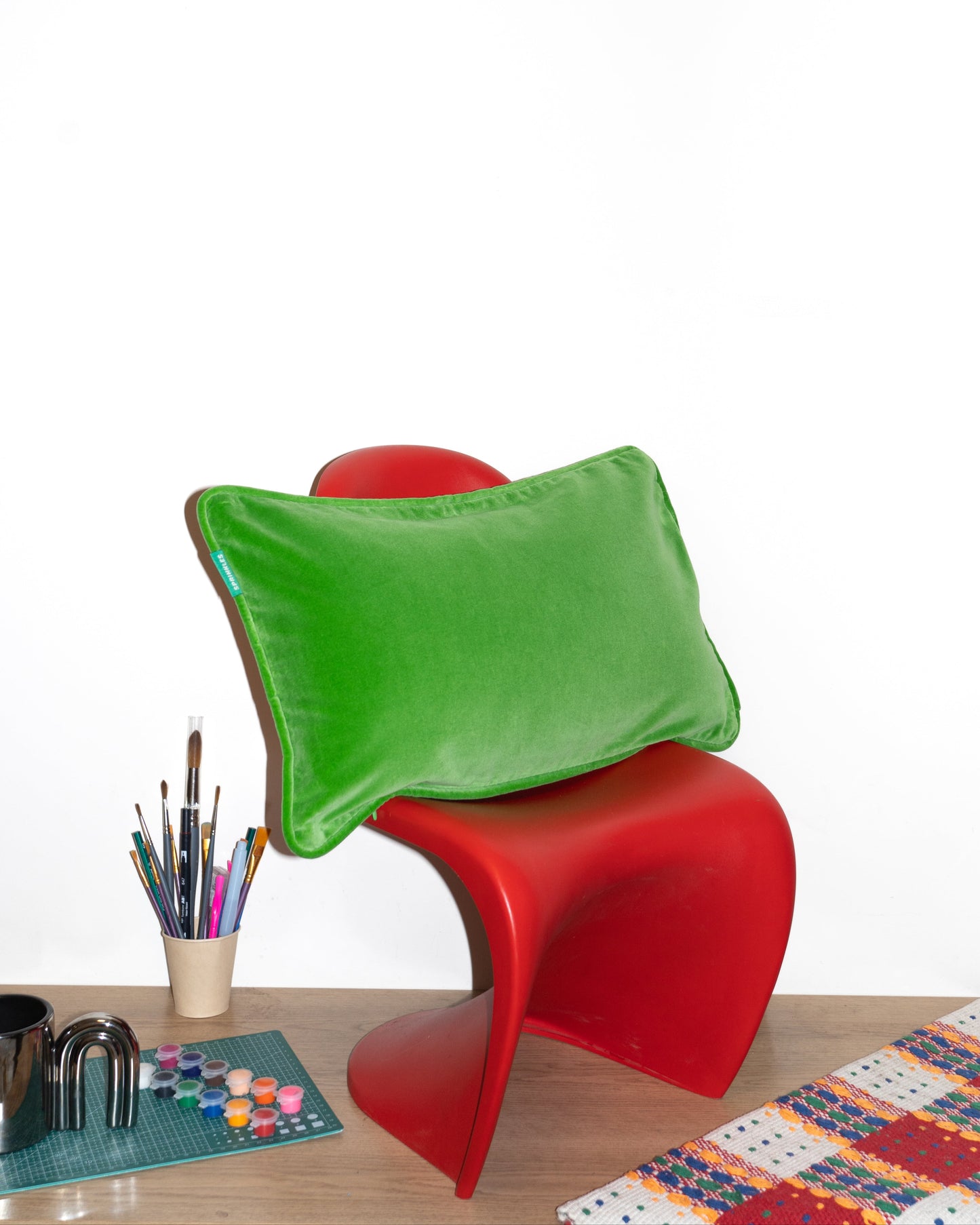 Velvet Cushion - Apple