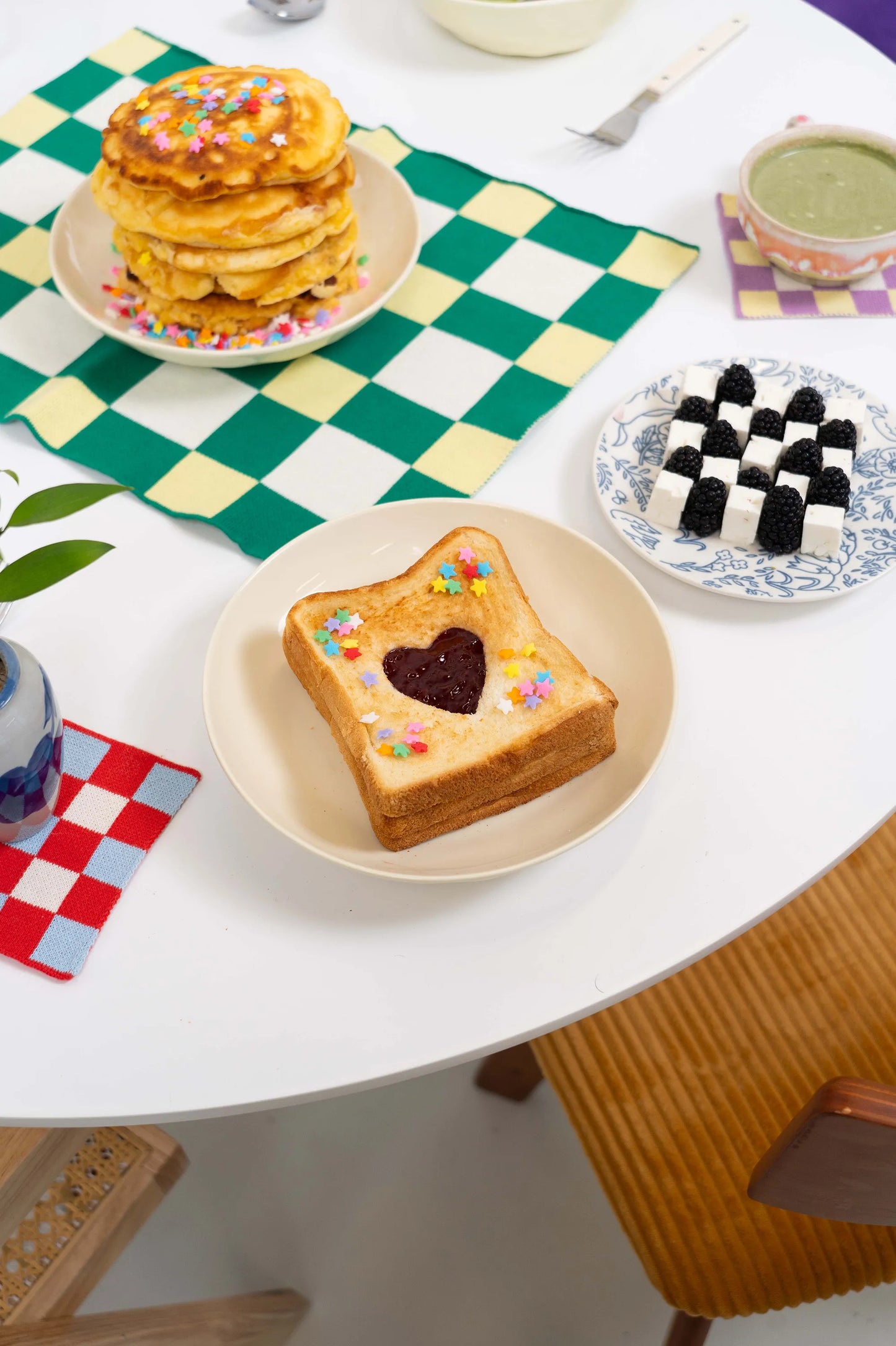 Waffle Placemats Green / Yellow