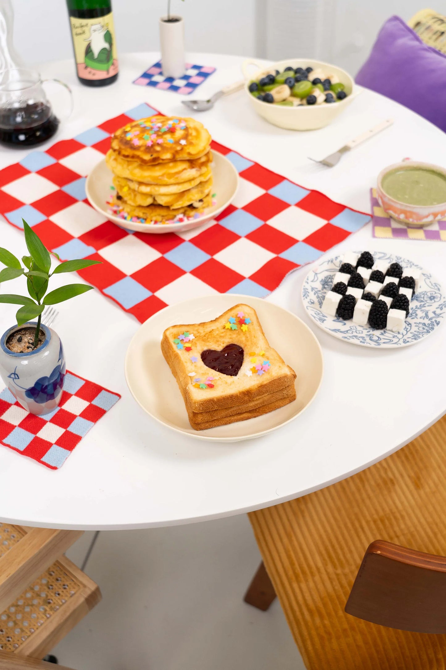Waffle Placemats Red / Blue