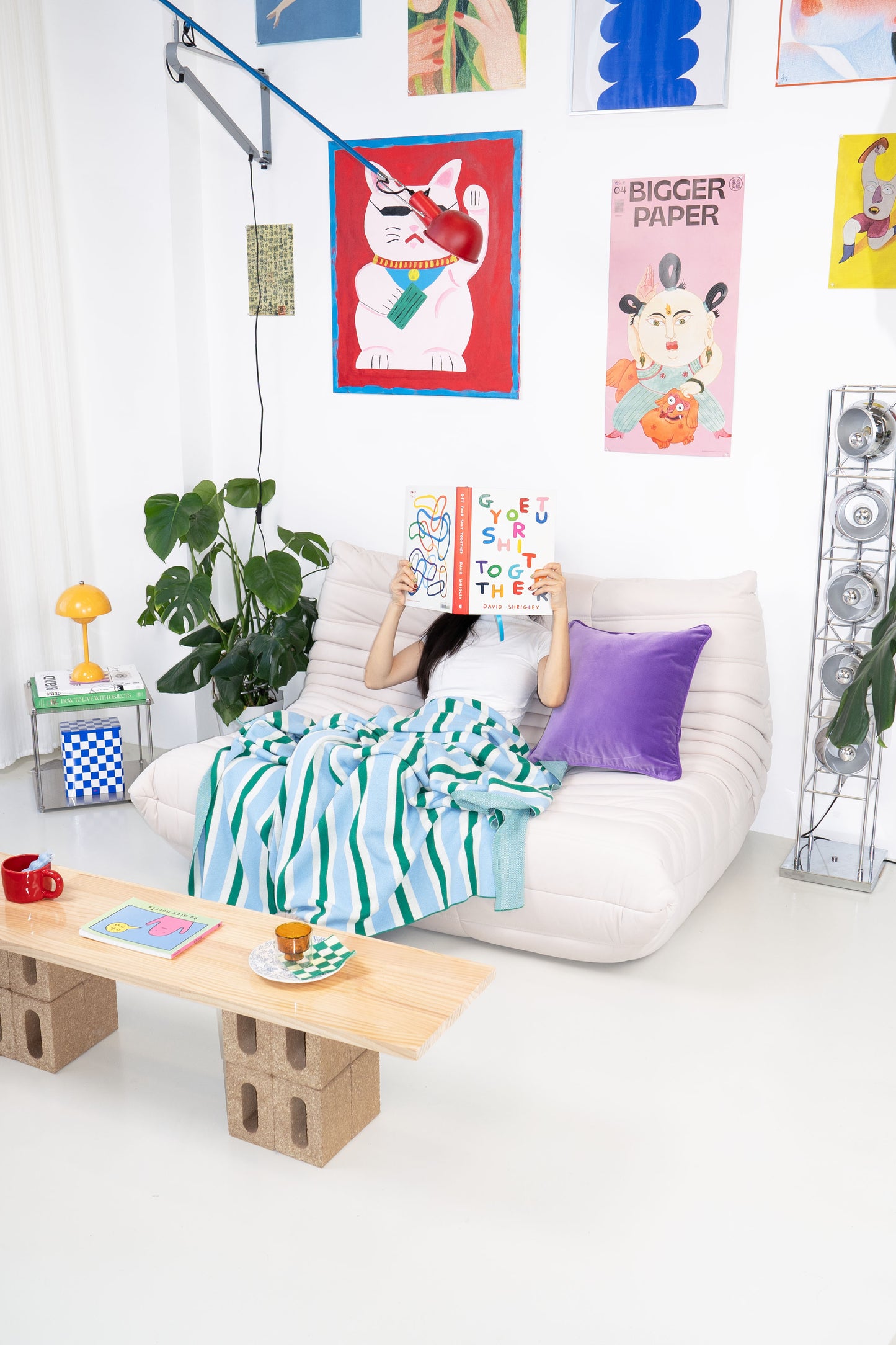 Knitted Blanket - Mint