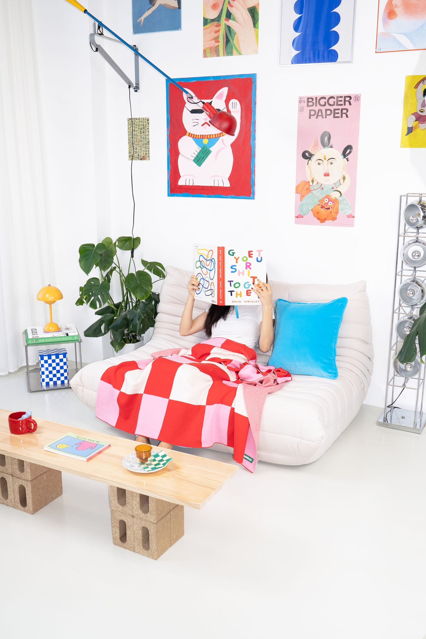 Knitted Blanket - Cherry