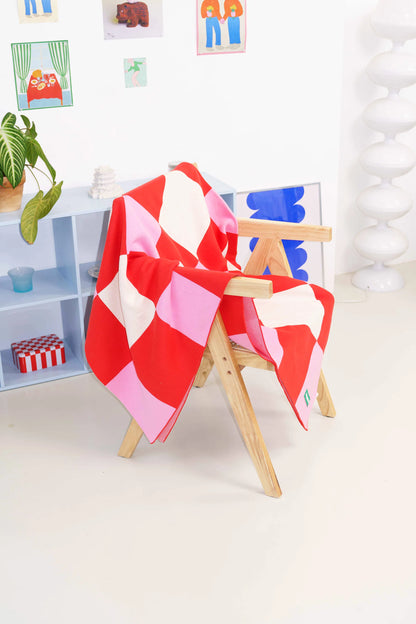 Knitted Blanket - Cherry