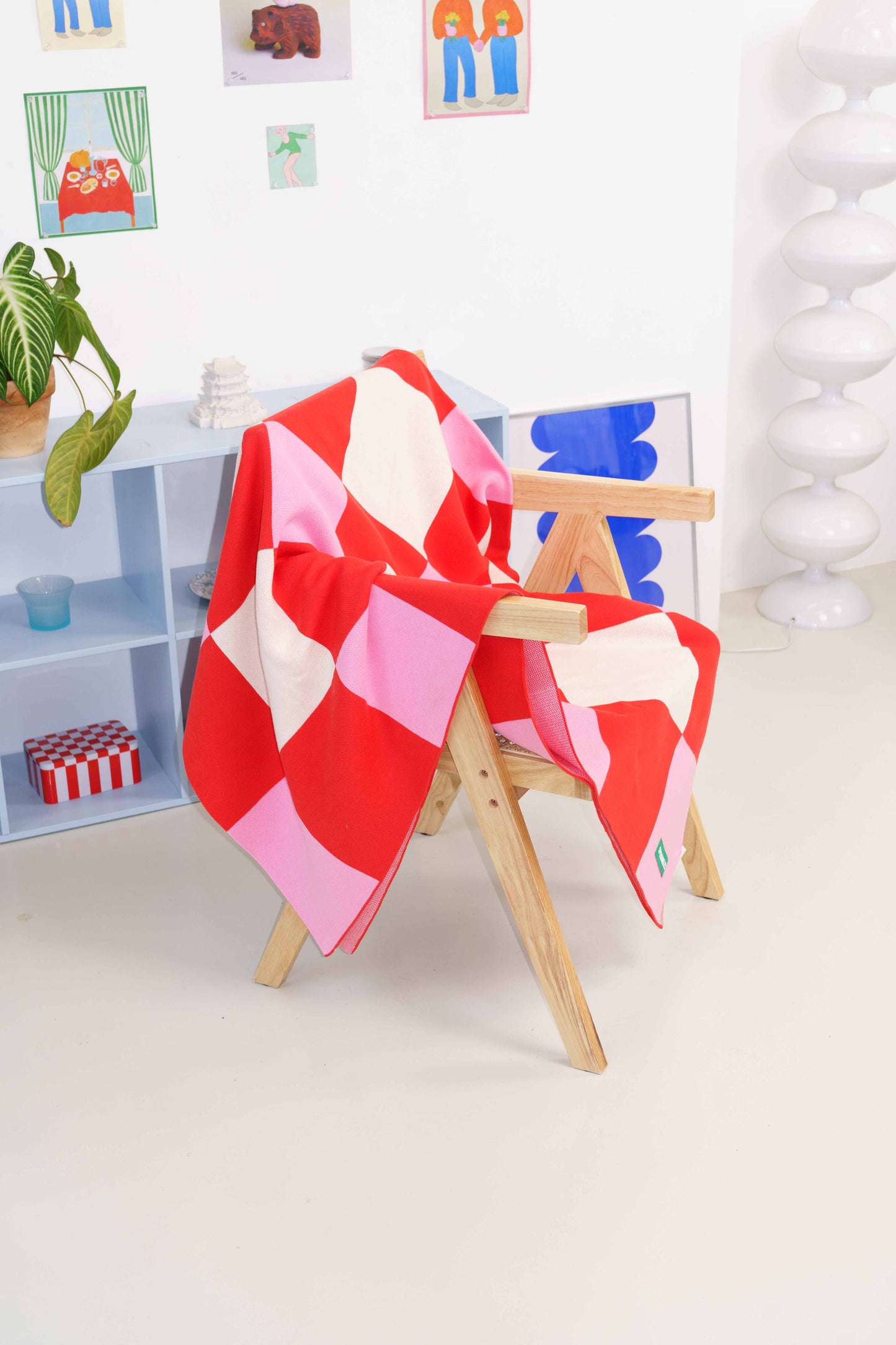 Knitted Blanket - Cherry