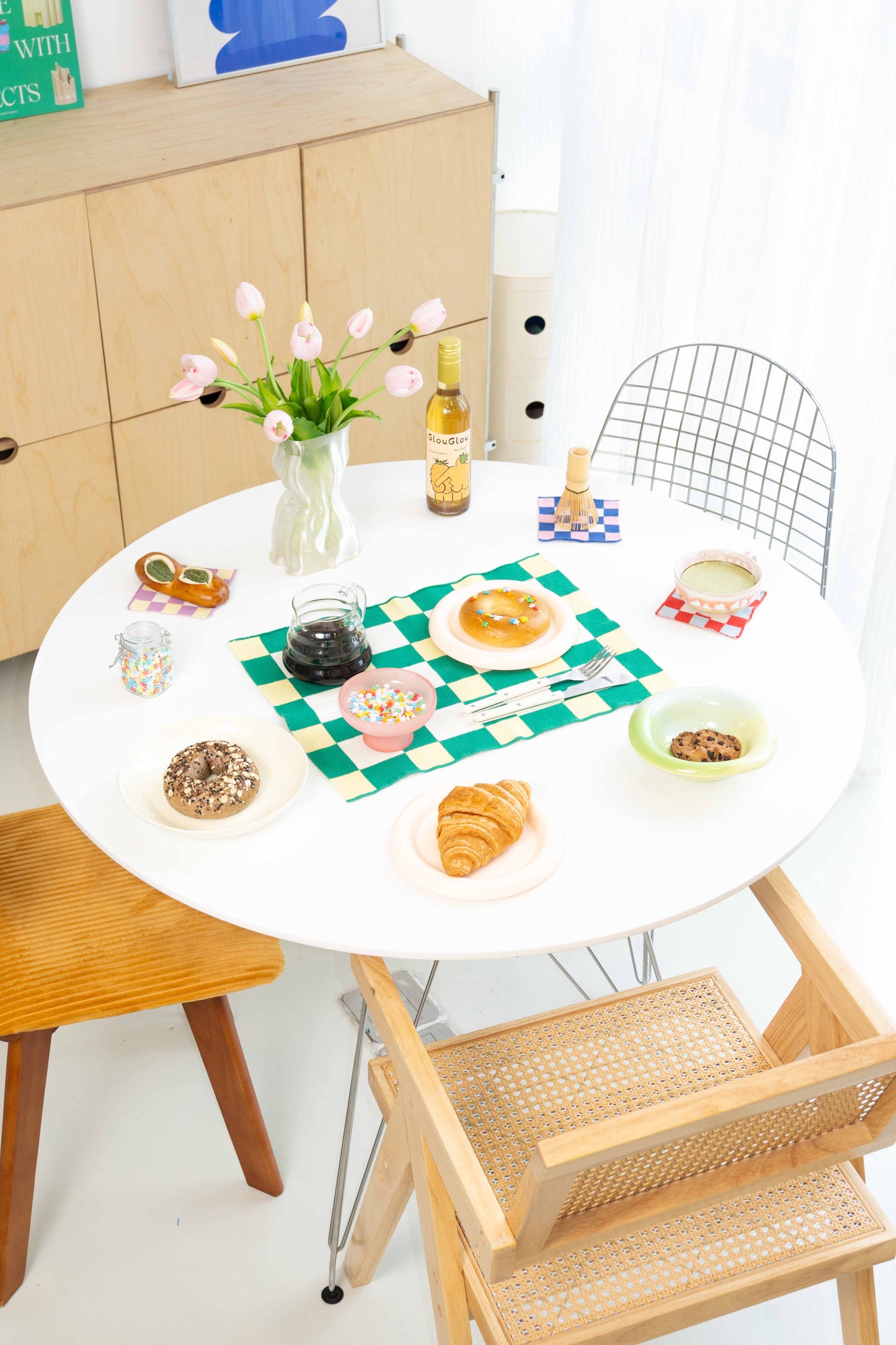 Waffle Placemats Green / Yellow