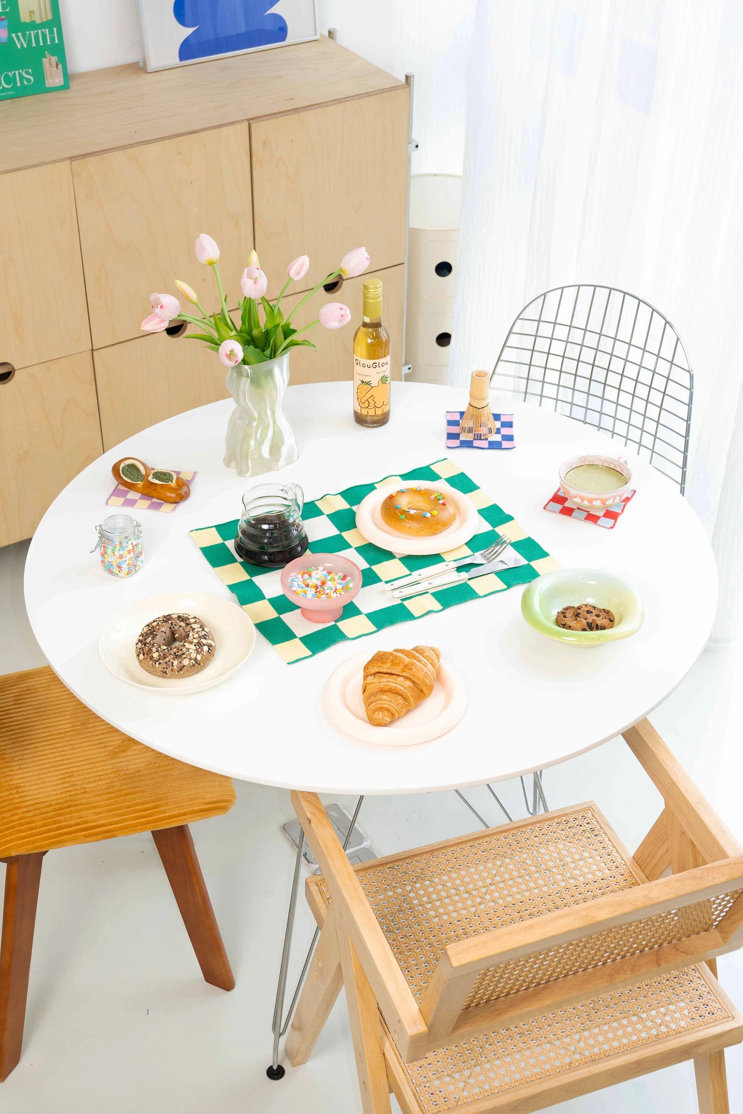 Waffle Placemats Green / Yellow