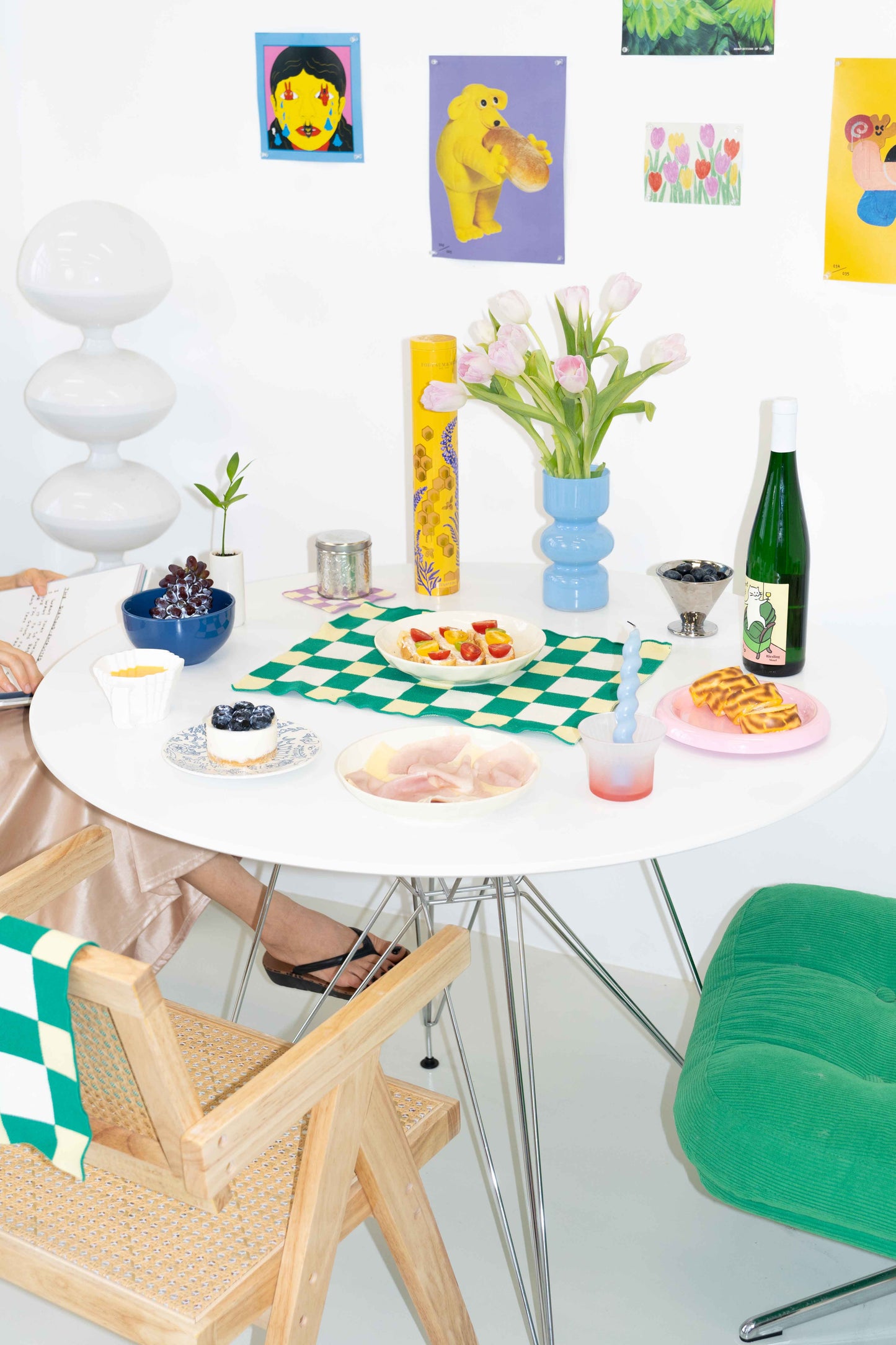 Waffle Placemats Green / Yellow