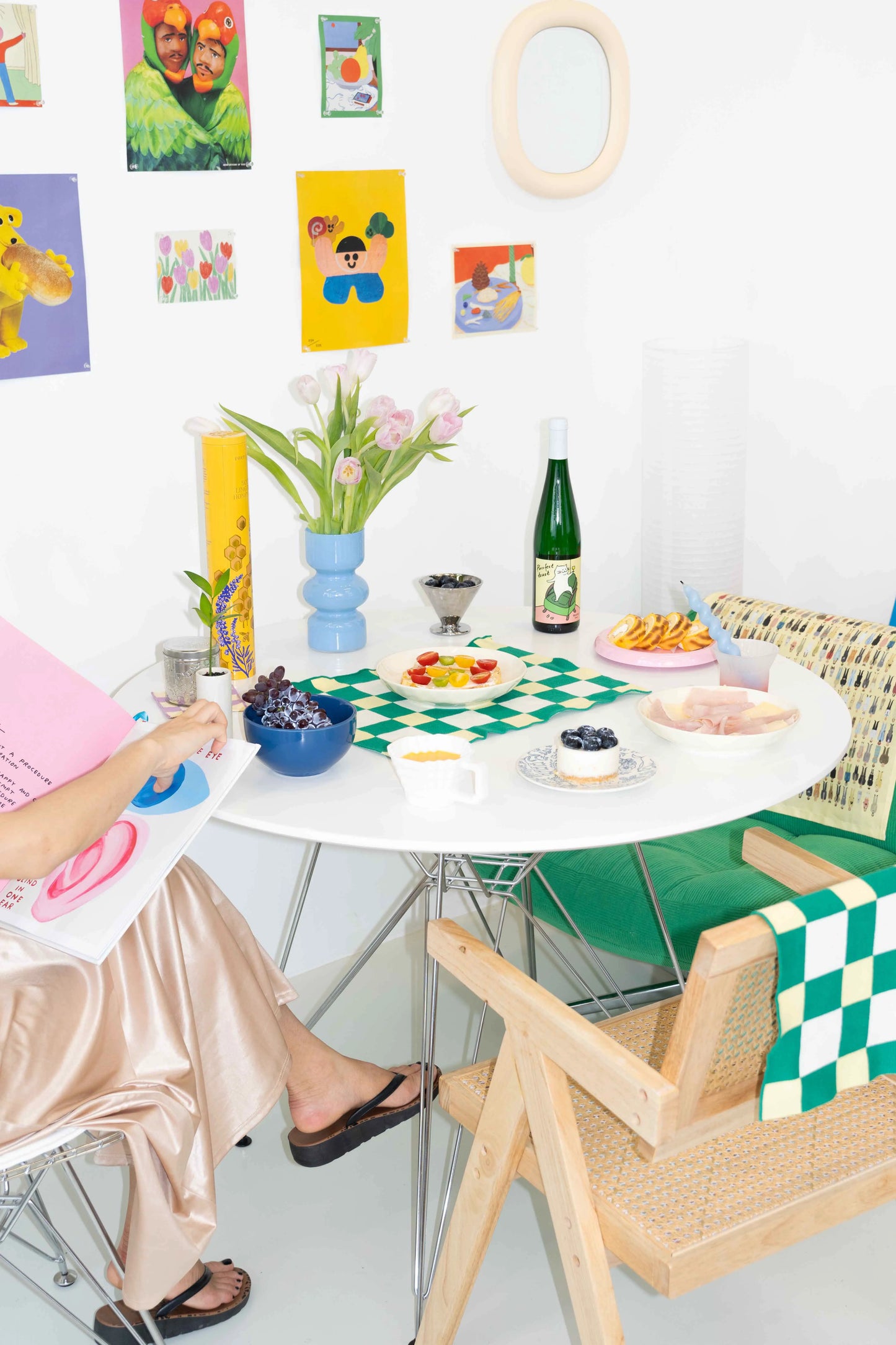 Waffle Placemats Green / Yellow