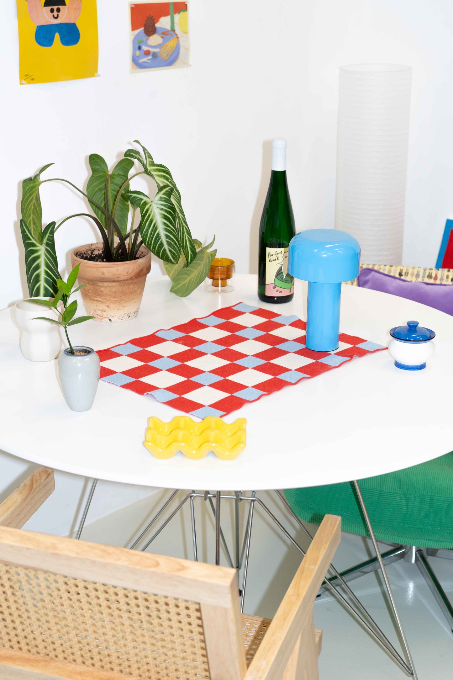 Waffle Placemats Red / Blue