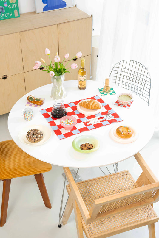 Waffle Placemats Red / Blue